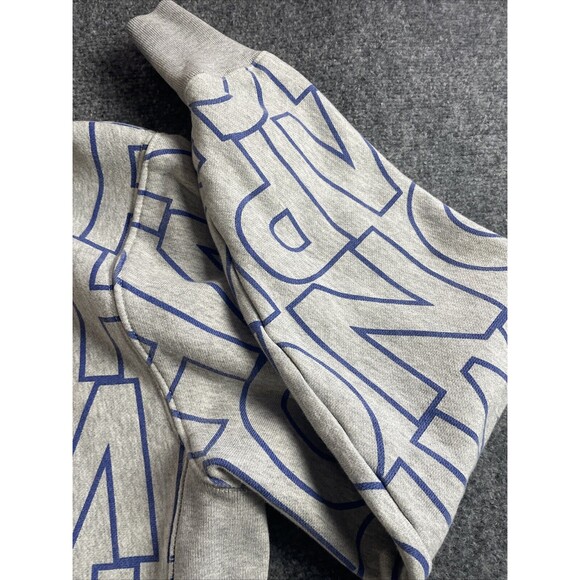 CHAMPION Reverse Weave Hoodie Mens Medium Sweatshirt All Over Print Sweater Gray - Picture 16 of 16